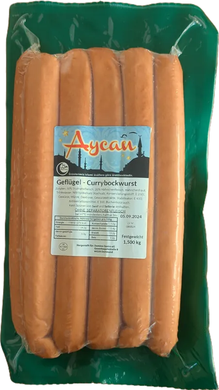 Geflügel-Currywurst in Eigenhaut 10x150gr