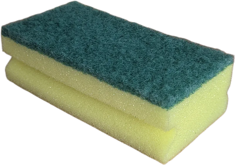 Padschwamm mit Griff gelb/grün 10x10er Pack