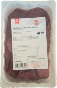 Rind Salami Peter Faden 60 kal. geschnitten 10x1 Kg